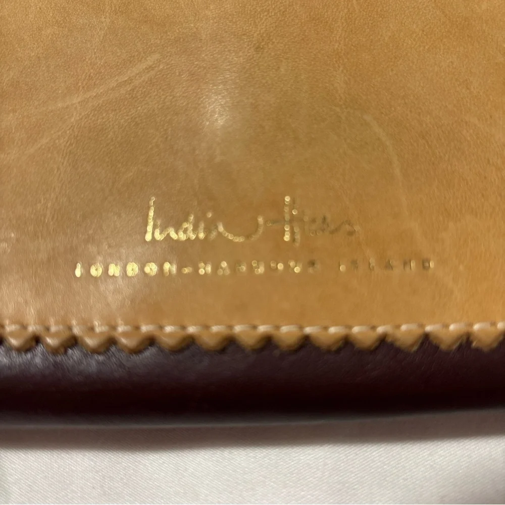 India Hicks London Harbor Island Take Out Double Zip Burgundy Leather Wallet Bag